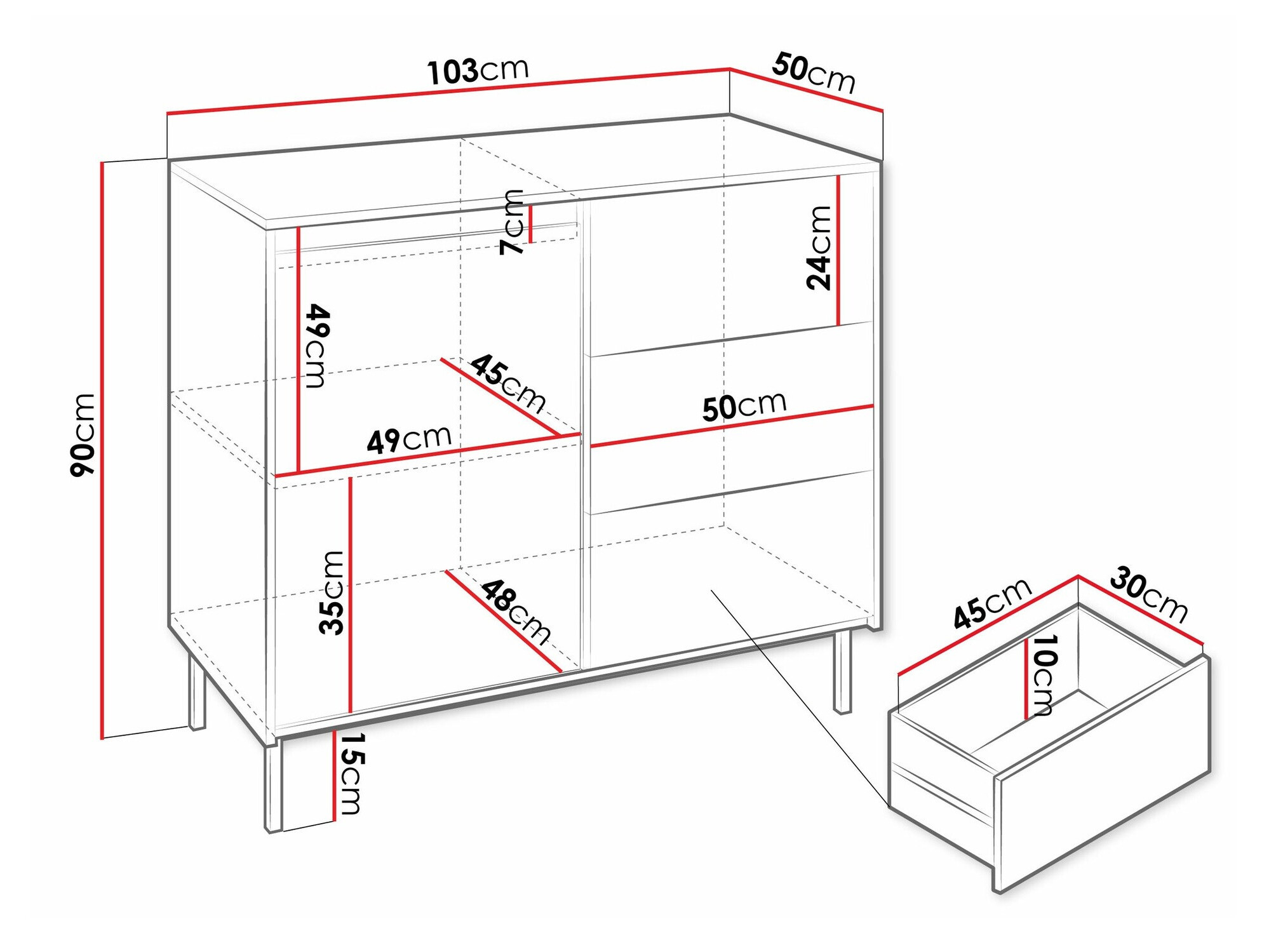 Komoda Comfivo Delruva 100 (Crna)