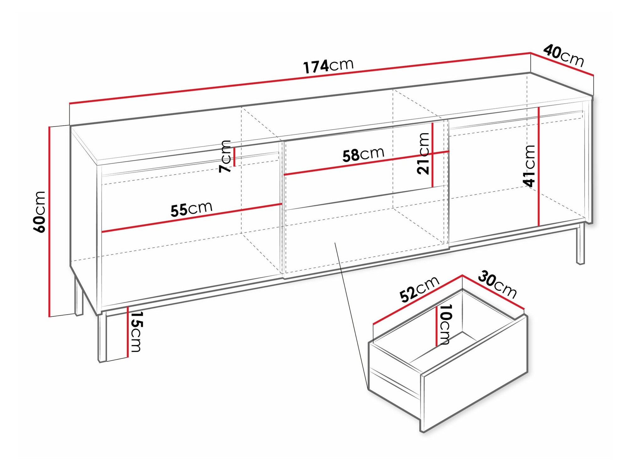 TV stol Comfivo Delruva 104 (Crna)