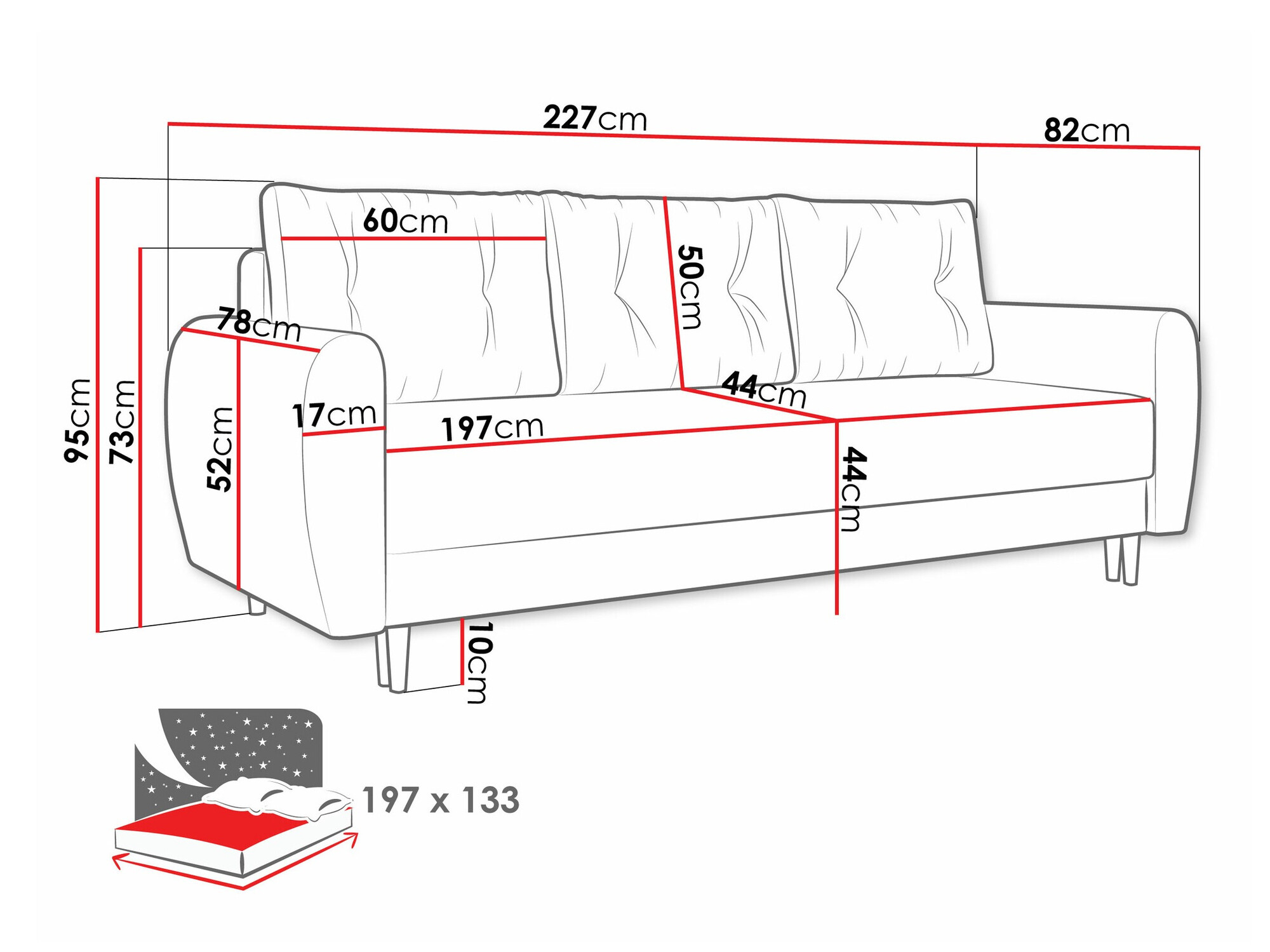 Kauč na razvlačenje Memphis 143 (Itaka 10)