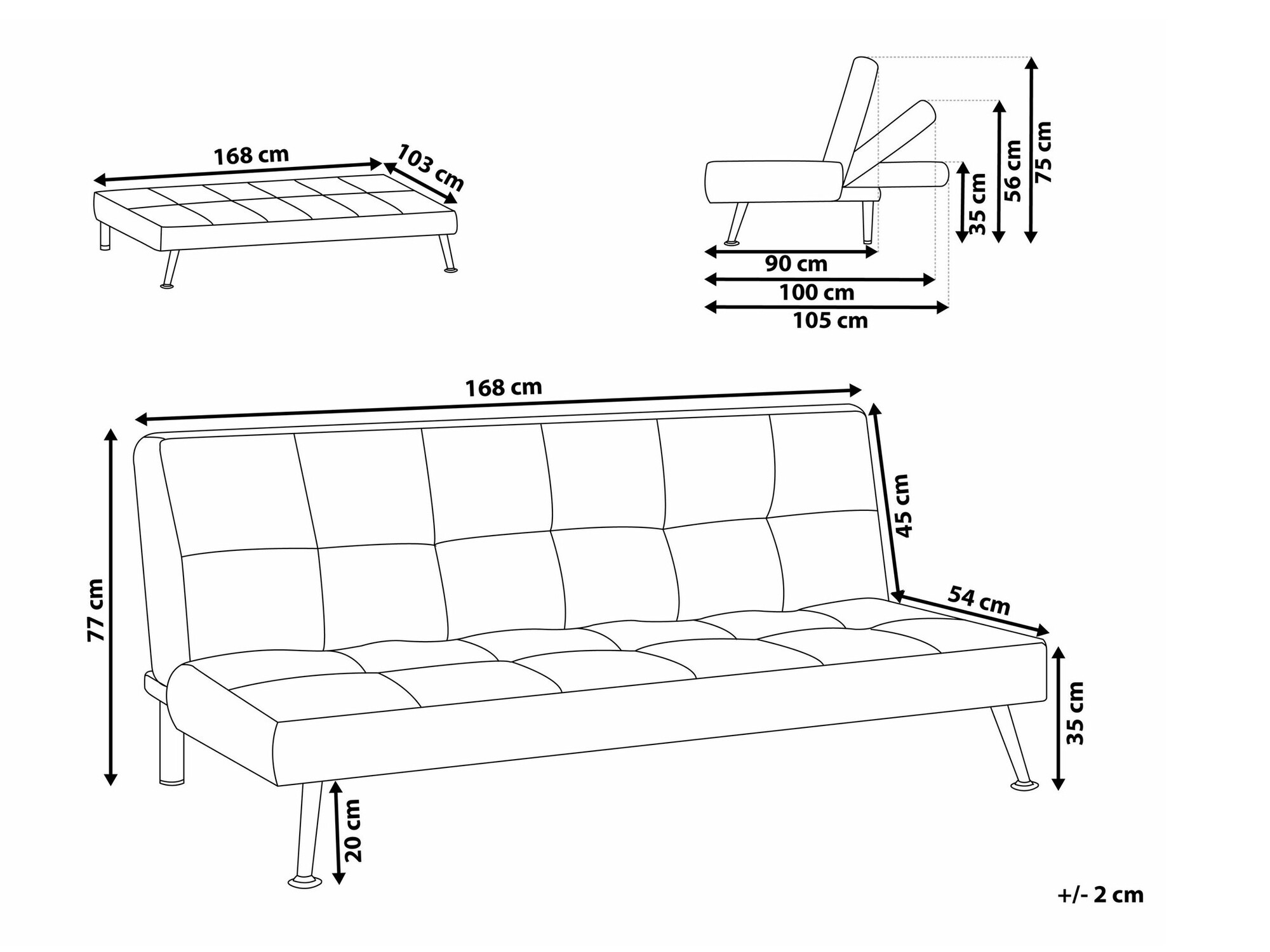 Kauč na razvlačenje Berwyn 1989 (Bež)