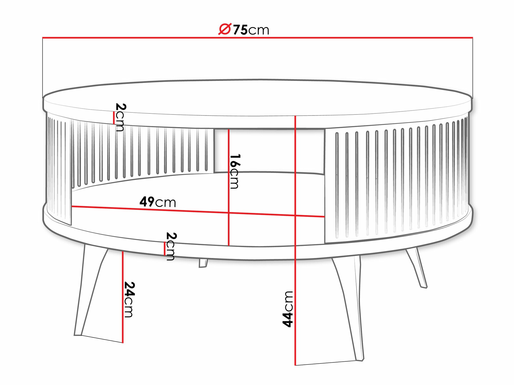 Stolić za kavu Vitum (Crna + Zlatni hrast Craft)