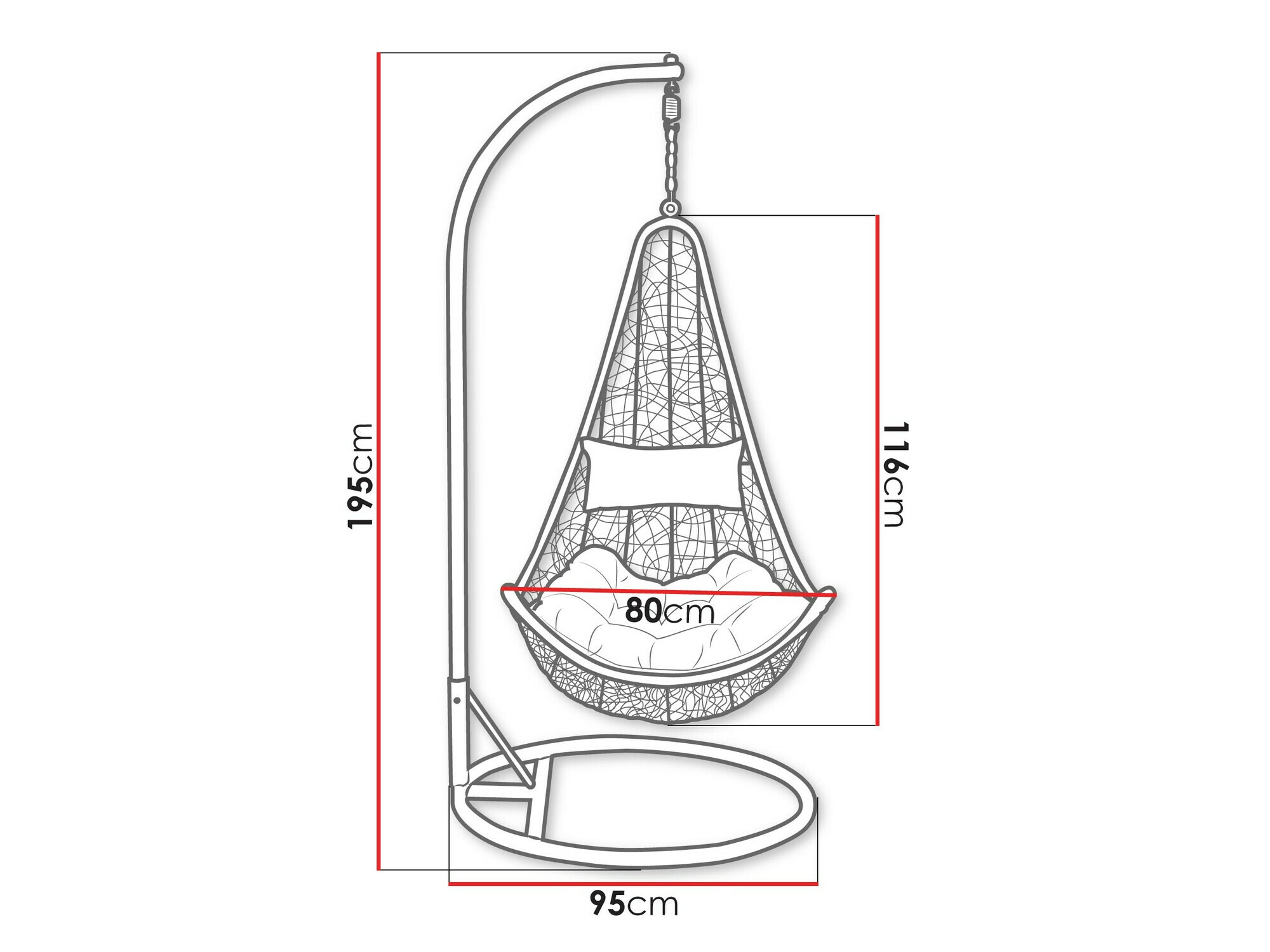 Viseća stolica Comfivo 313 (Siva)