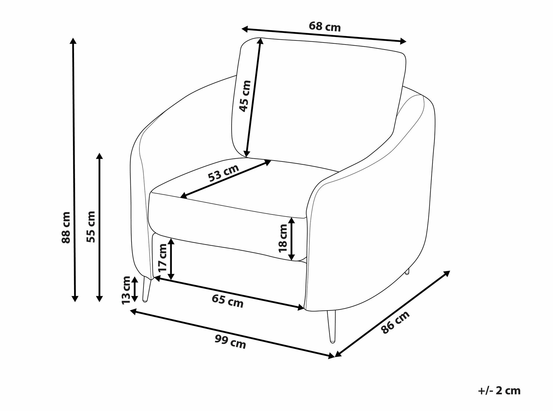 Fotelja Berwyn 1407 (Bež)