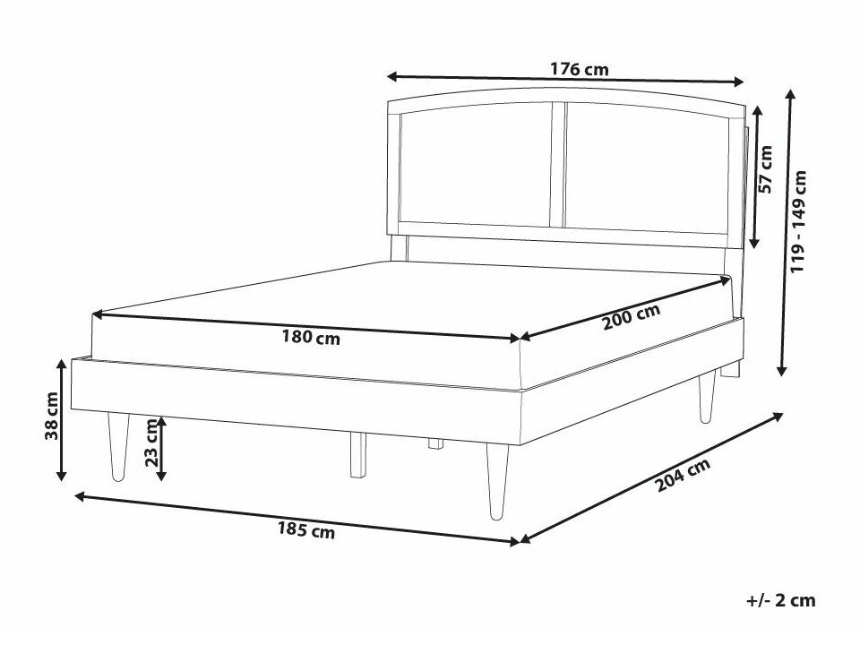 Krevet Berwyn 1990 (Svijetlo drvo)