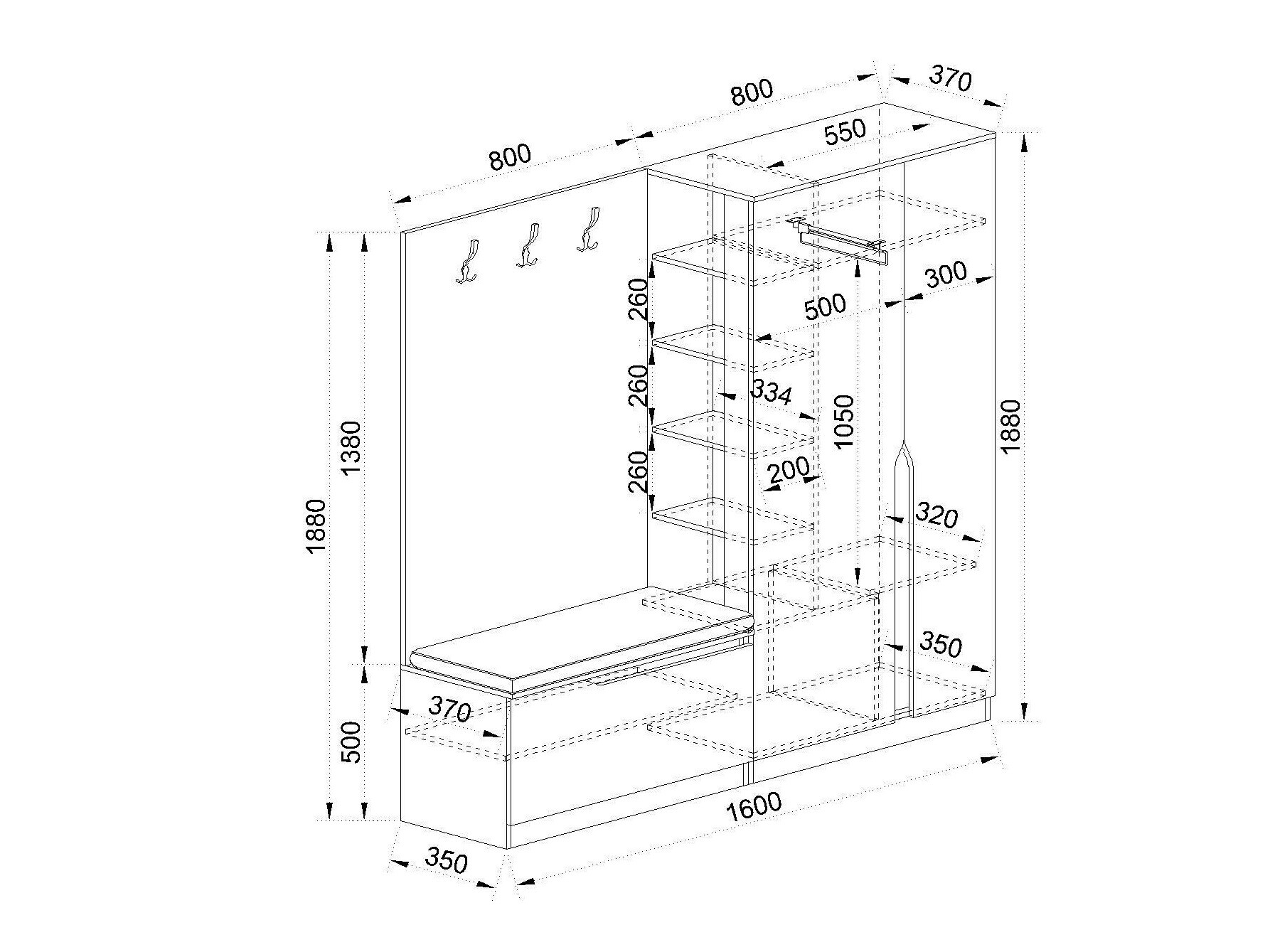 Set za hodnik Portland 434