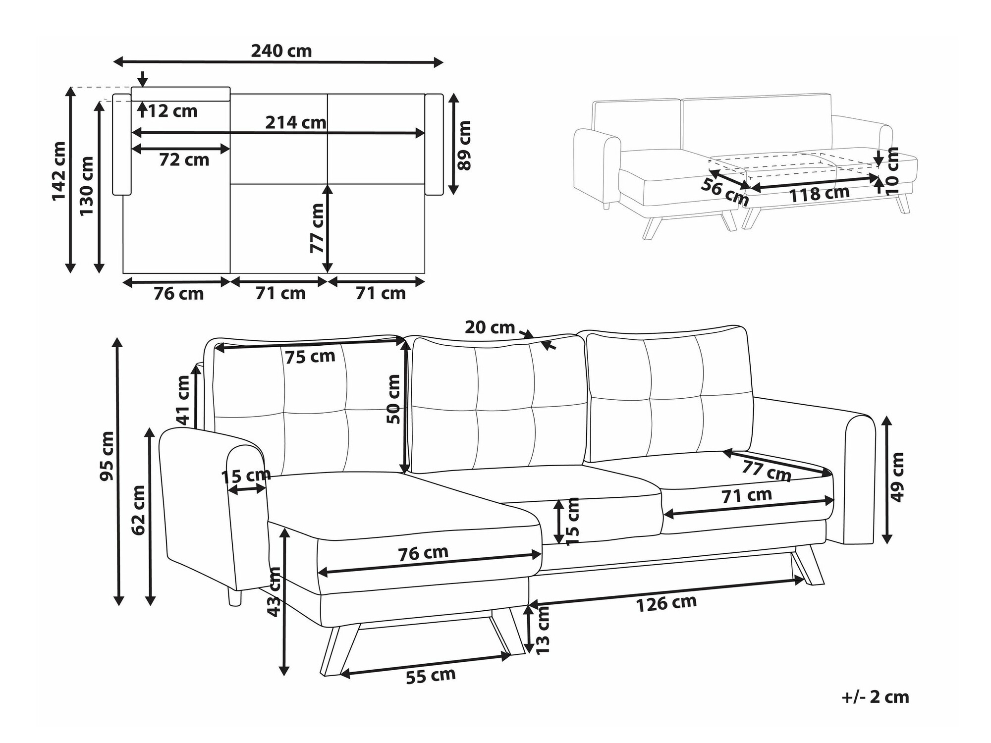Kutna garnitura Berwyn 1656 (Bež)