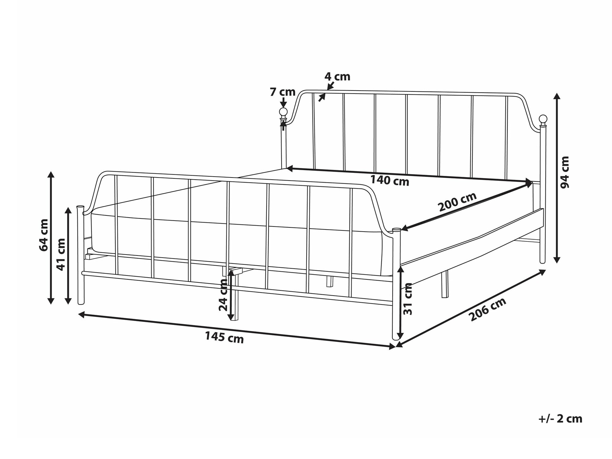 Krevet Berwyn 1993 (Bijela)