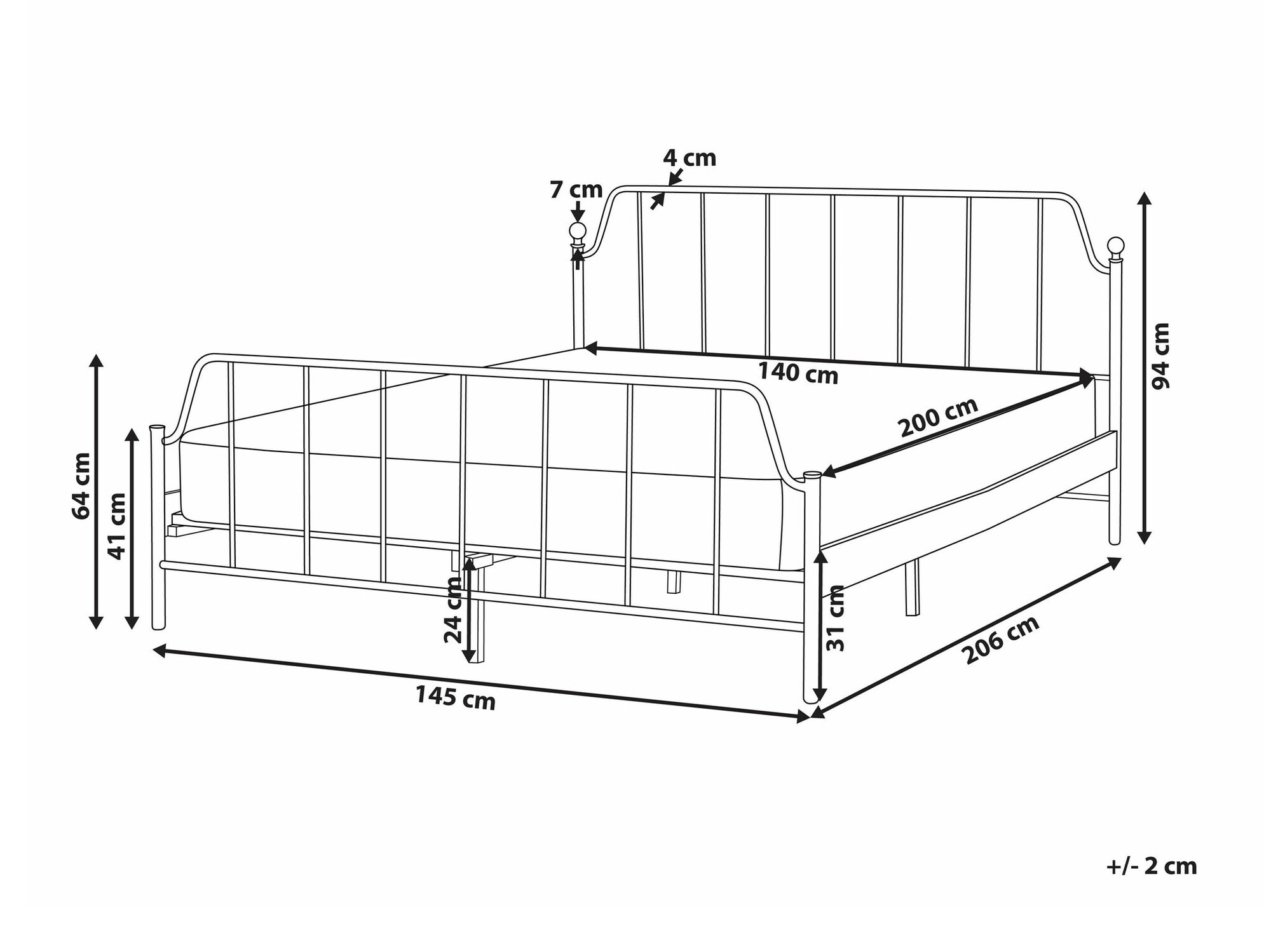 Krevet Berwyn 1993 (Crna)