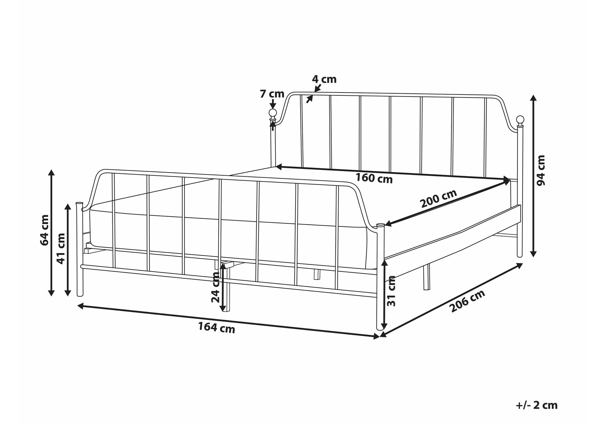 Krevet Berwyn 1993 (Crna)
