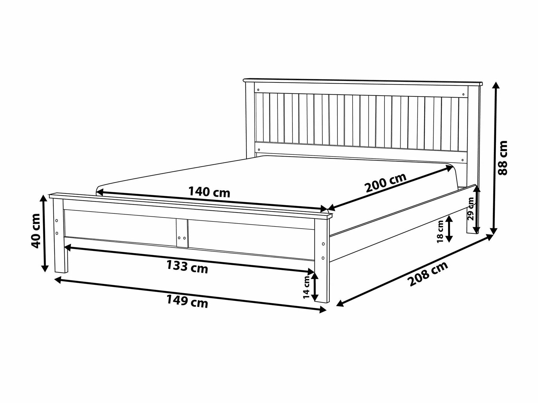Krevet Berwyn 600 (Svijetlo smeđa)