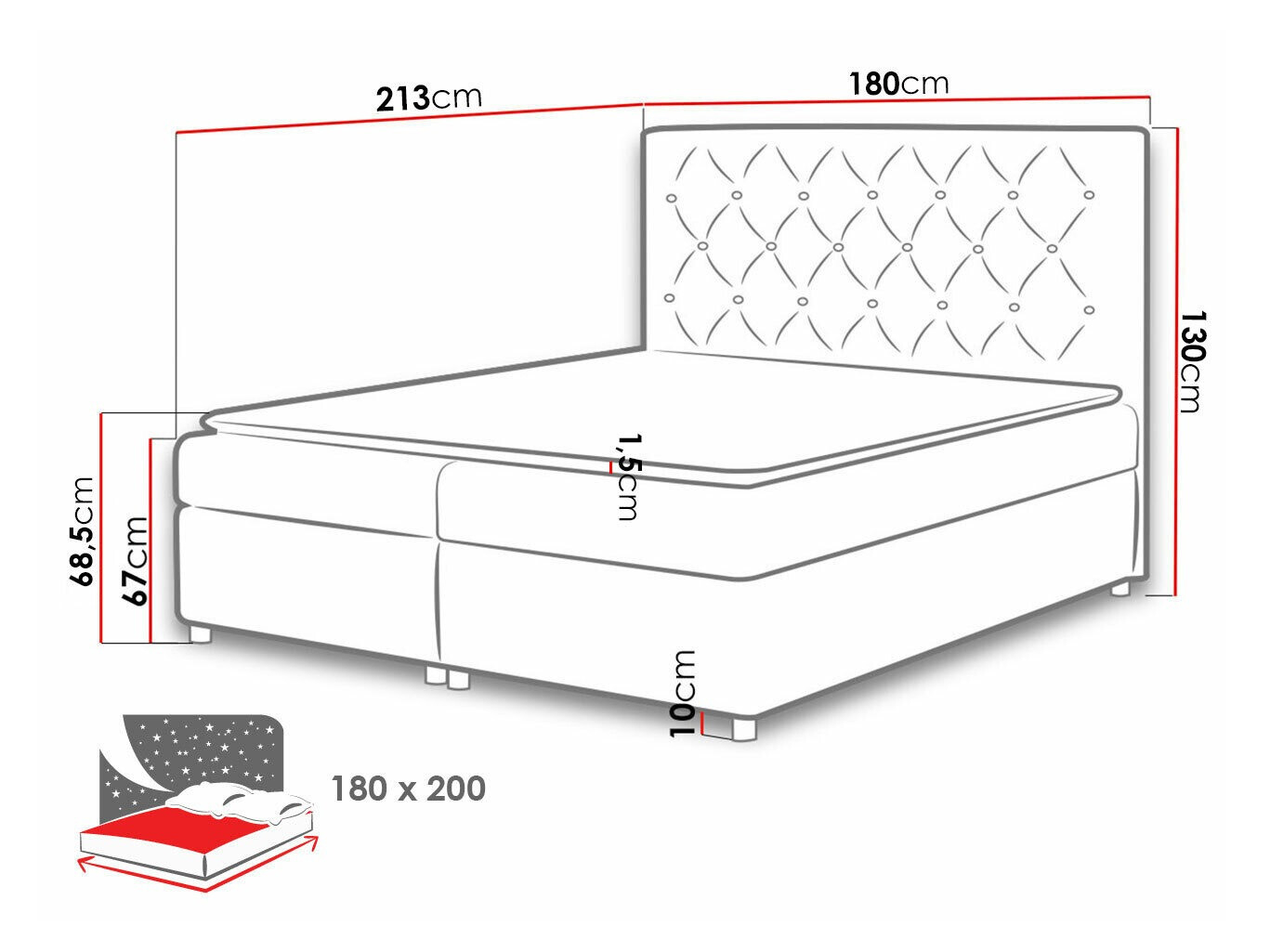 Boxspring krevet Domus (Primo 8801)