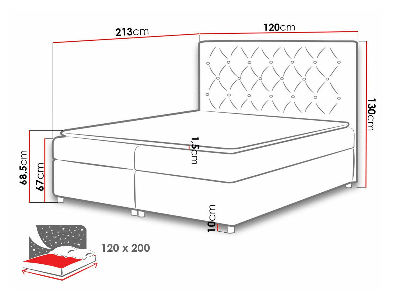 Boxspring krevet Domus (Primo 8809)