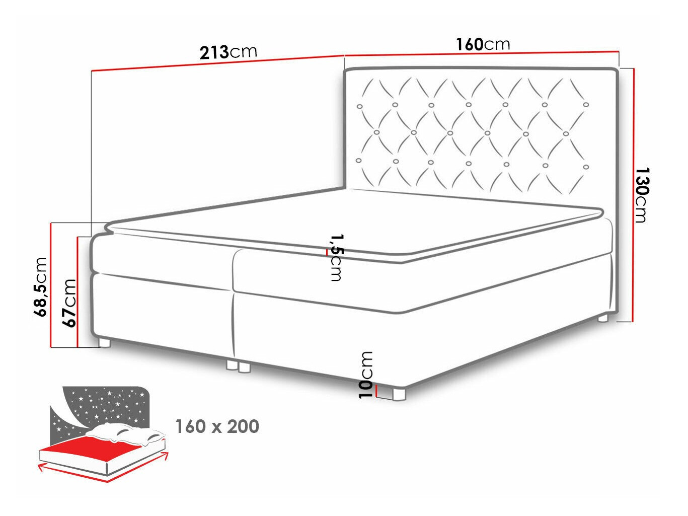 Boxspring krevet Domus (Primo 8813)