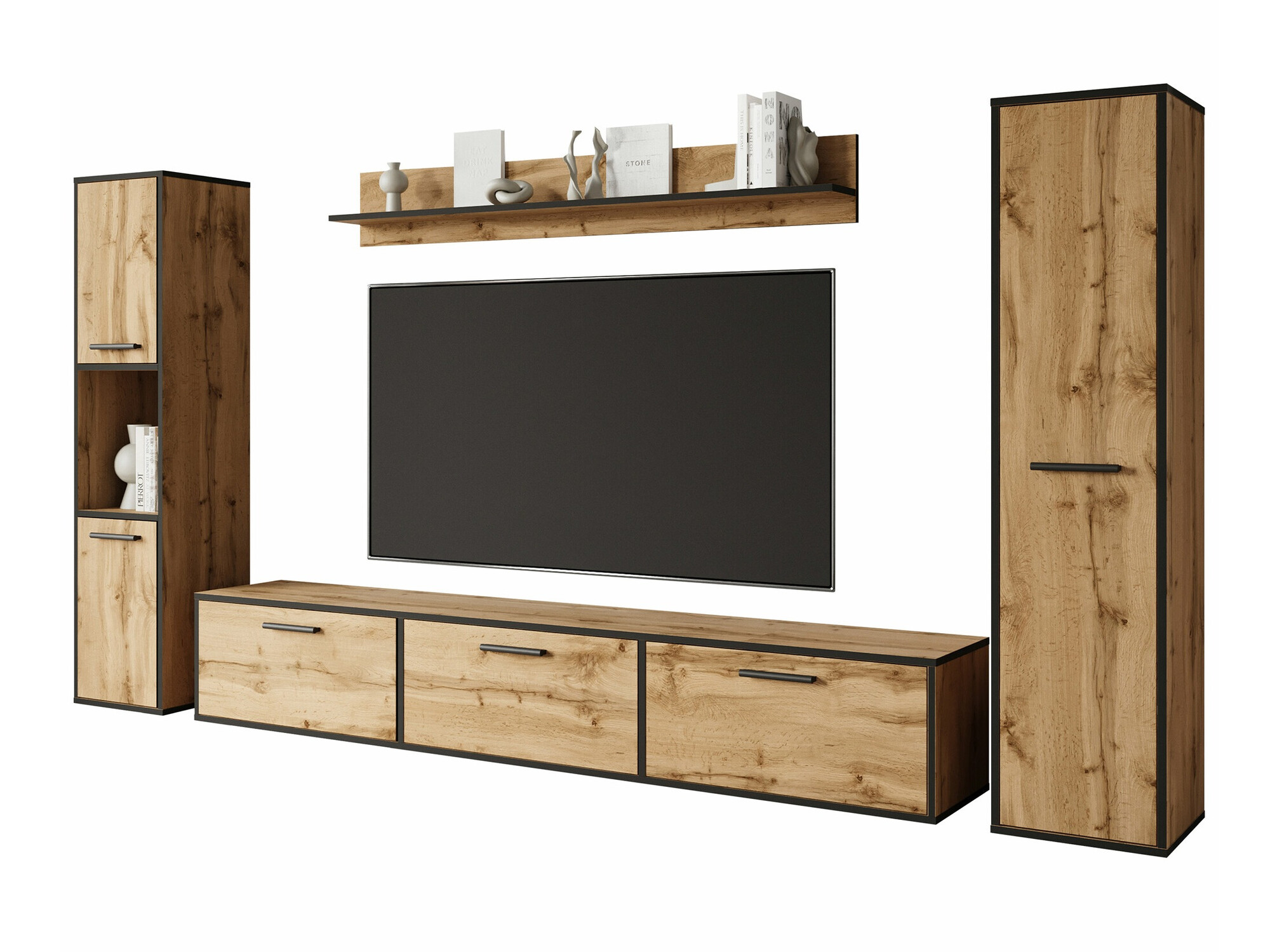 Dnevni boravak Sarasota 175 (Crna + Wotan hrast)