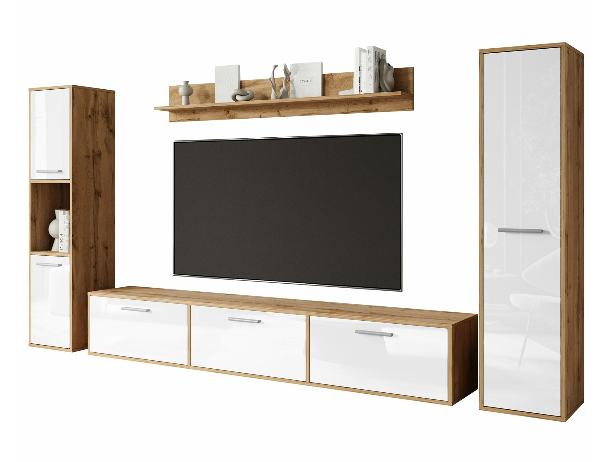 Dnevni boravak Sarasota 175 (Wotan hrast + Sjajno bijela)