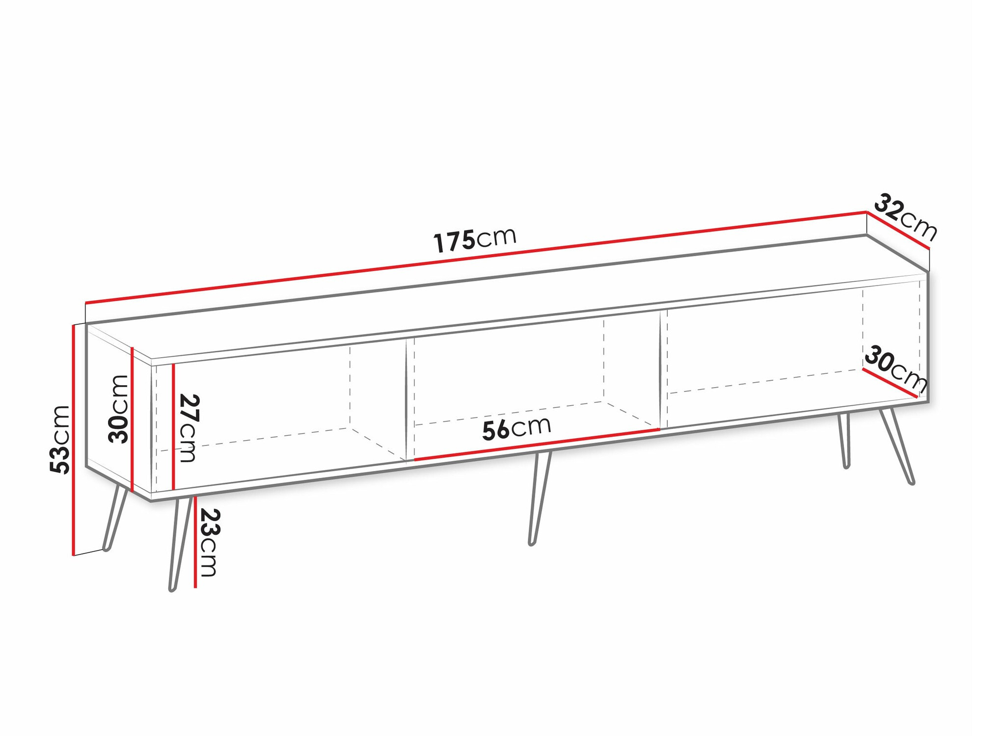 TV stol Princal II (Crna)