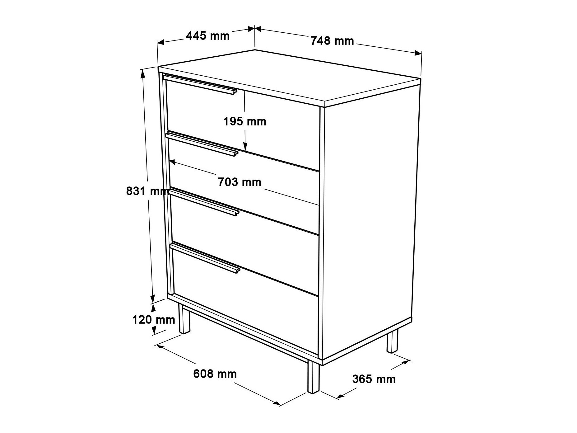 Komoda Fertore 116 (Orah)