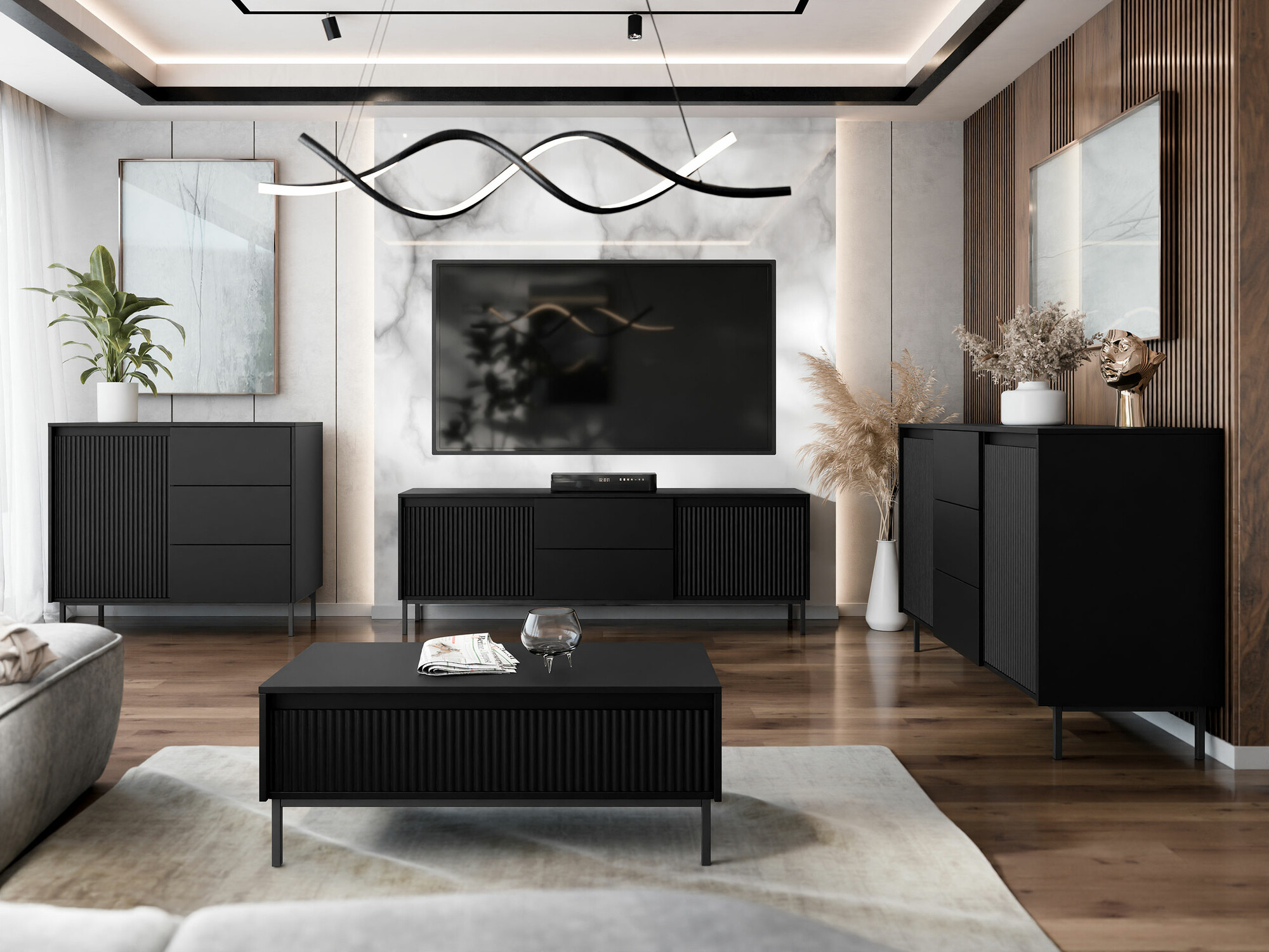 Komoda Comfivo Delruva I (Crna)