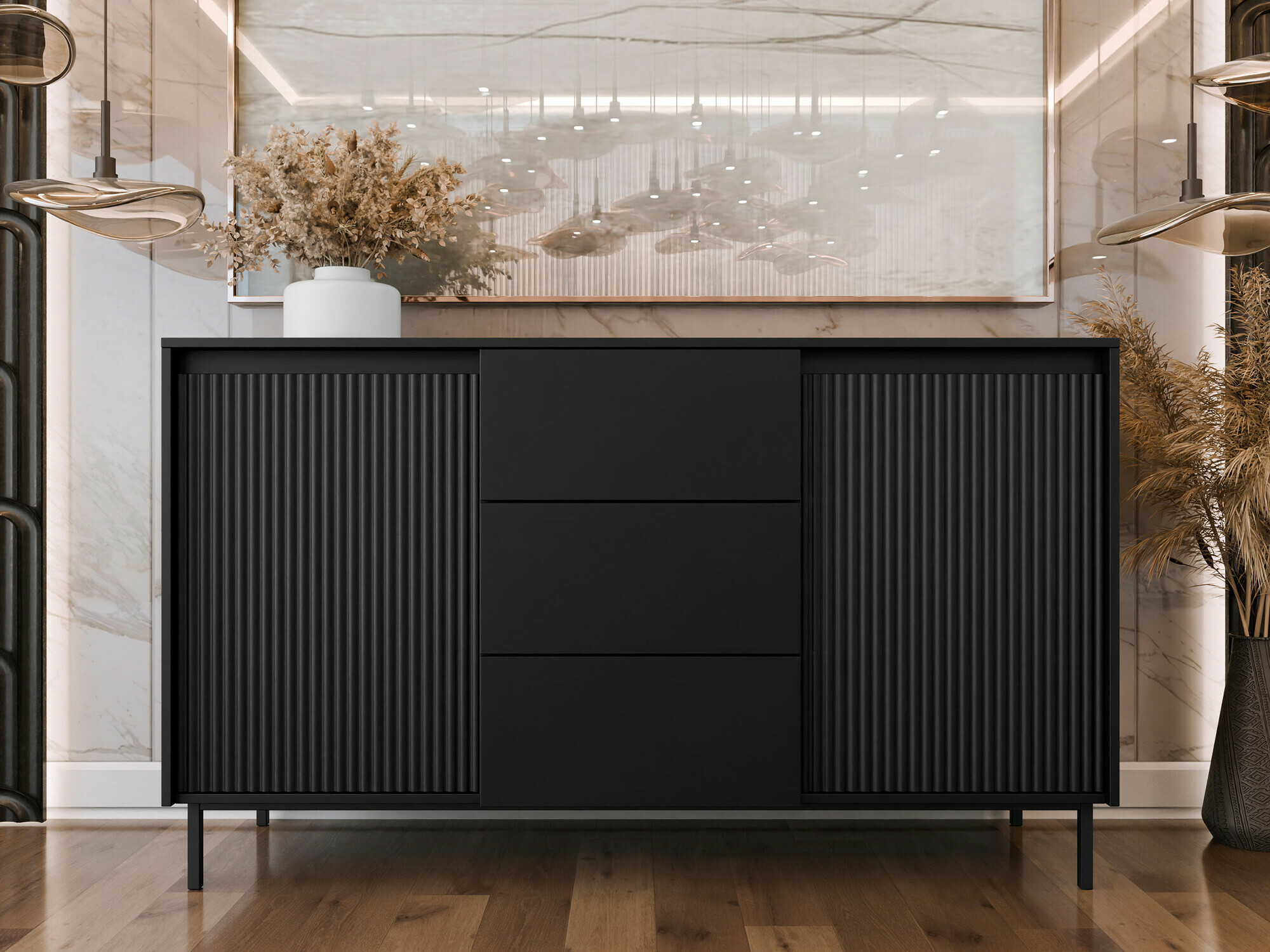 Komoda Comfivo Delruva I (Crna)