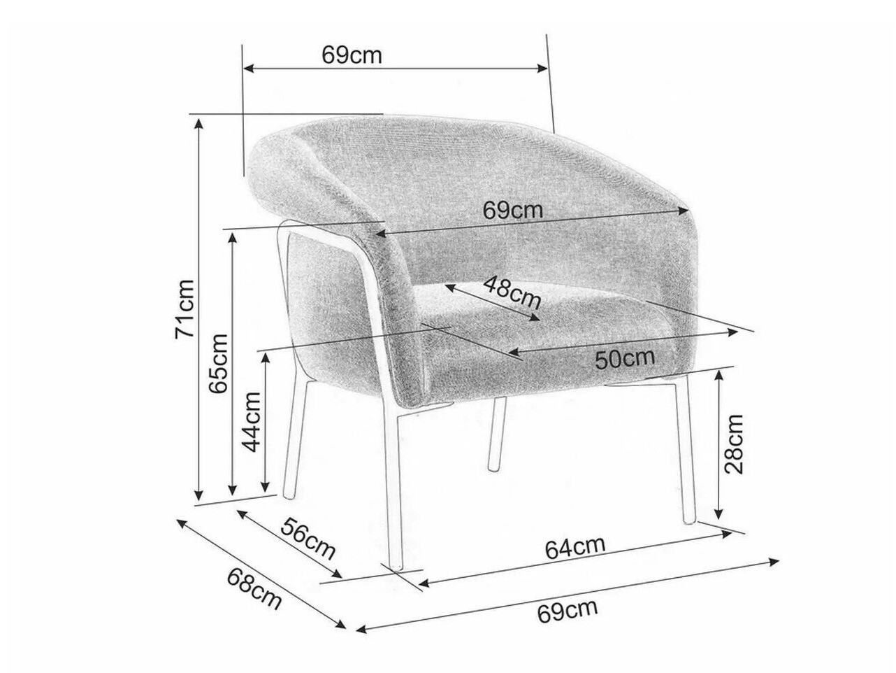 Fotelja Detroit 102 (Žuta)