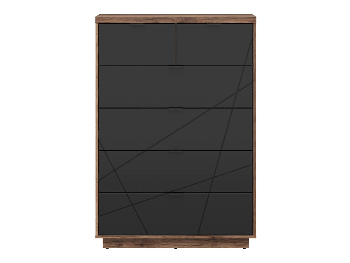Komoda Fivale 119 (Tamni hrast Delano + Mat crna)