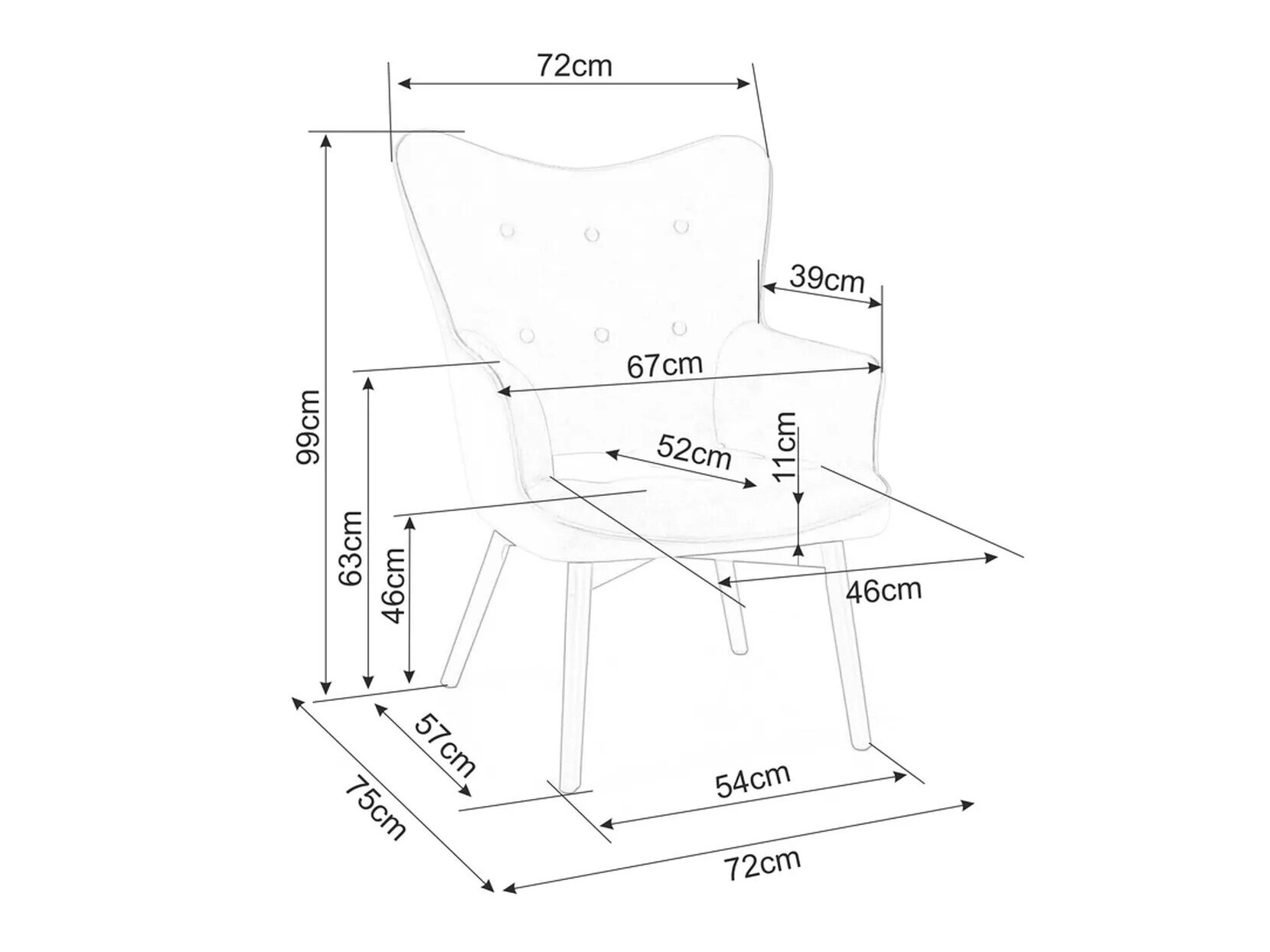 Fotelja Detroit 129 (Khaki)