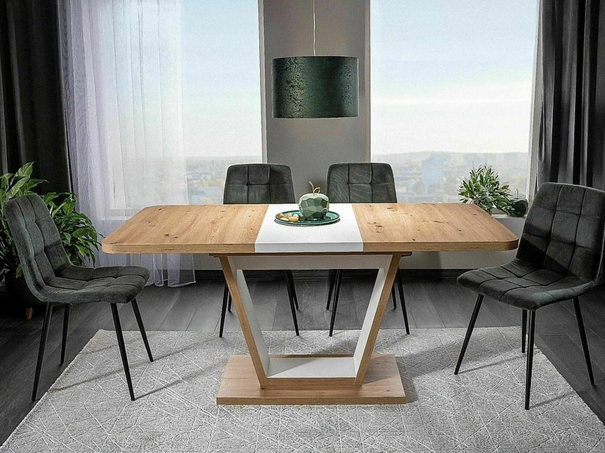 Stol Detroit 135 (Hrast Artisan + Bijela)