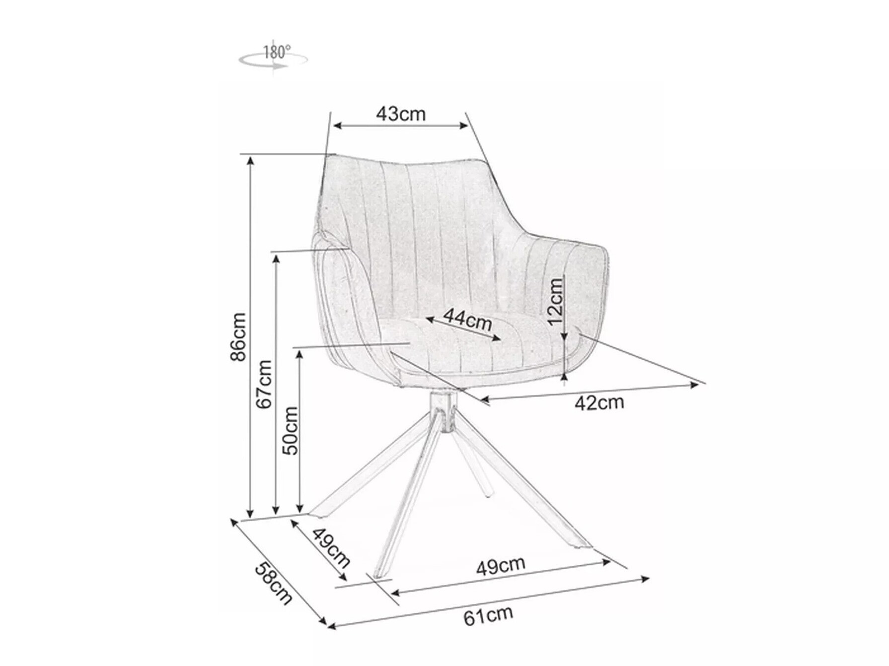 Stolica Detroit 134 (Crna)