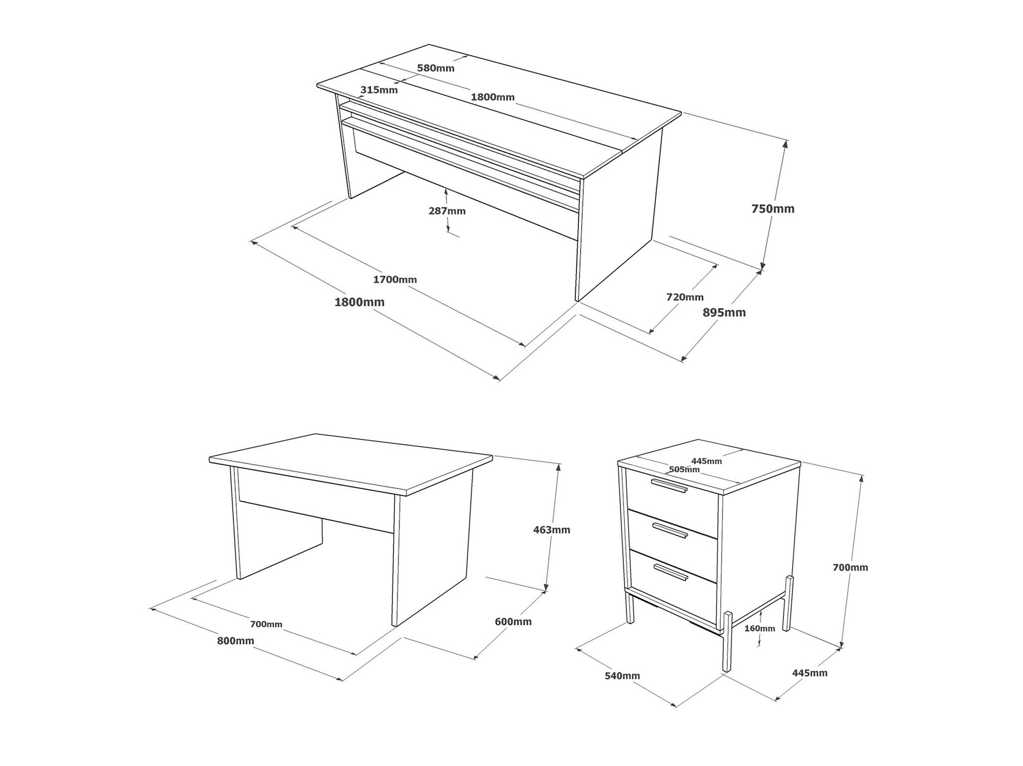 Set za kućni ured Kailua 2097