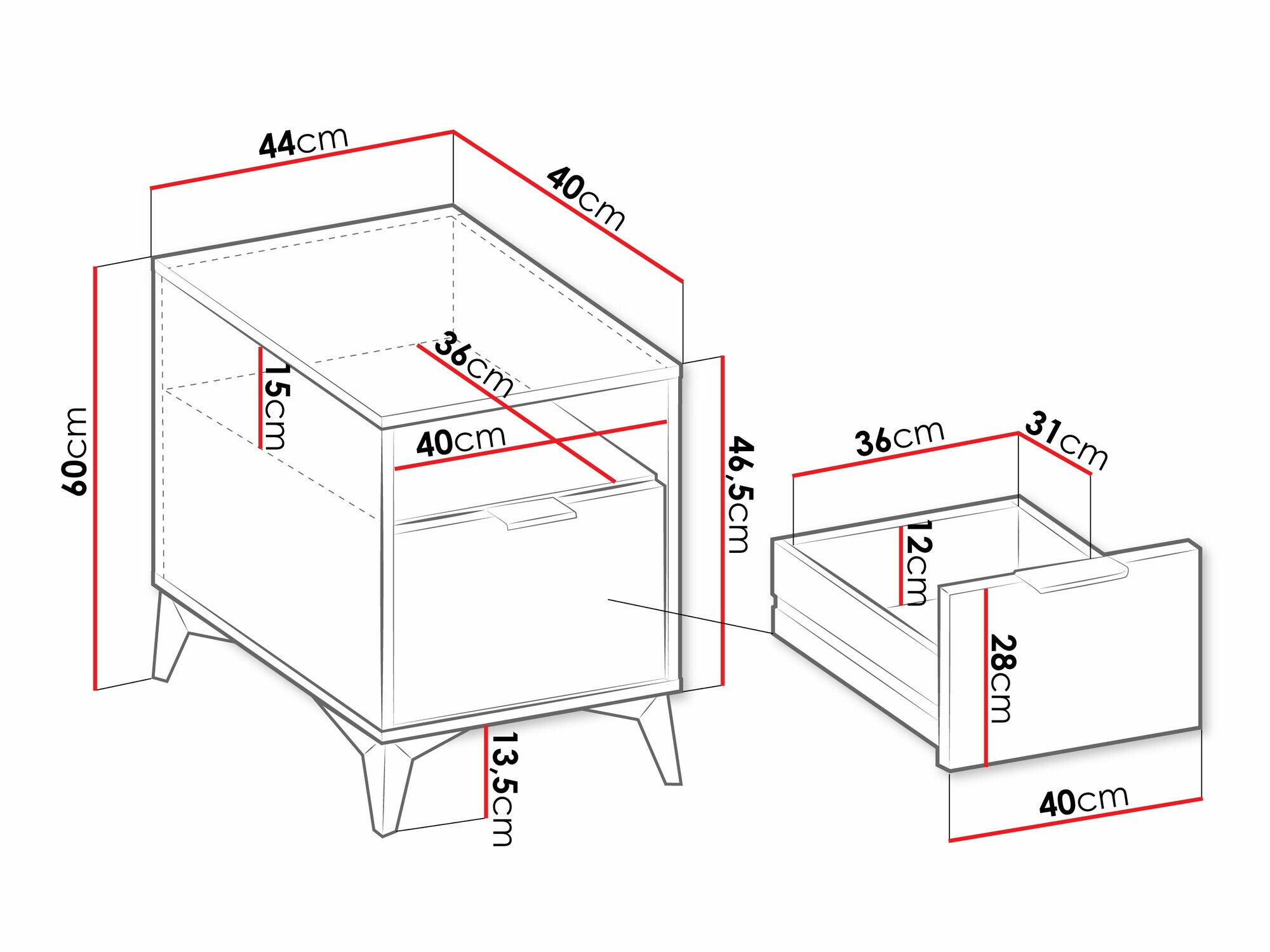 Noćni ormarić Comfivo Citrus