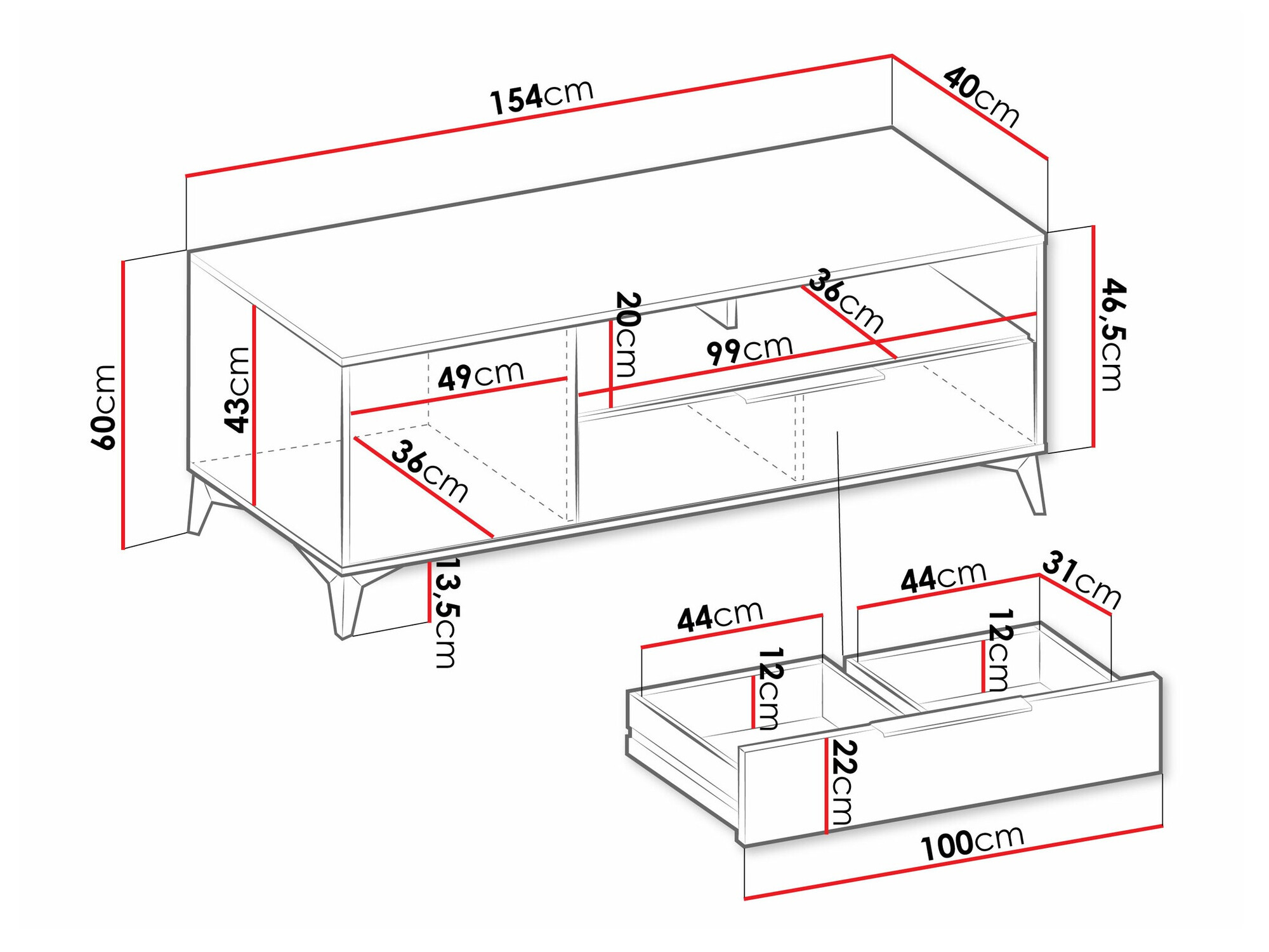 TV stol Comfivo Camlue 105