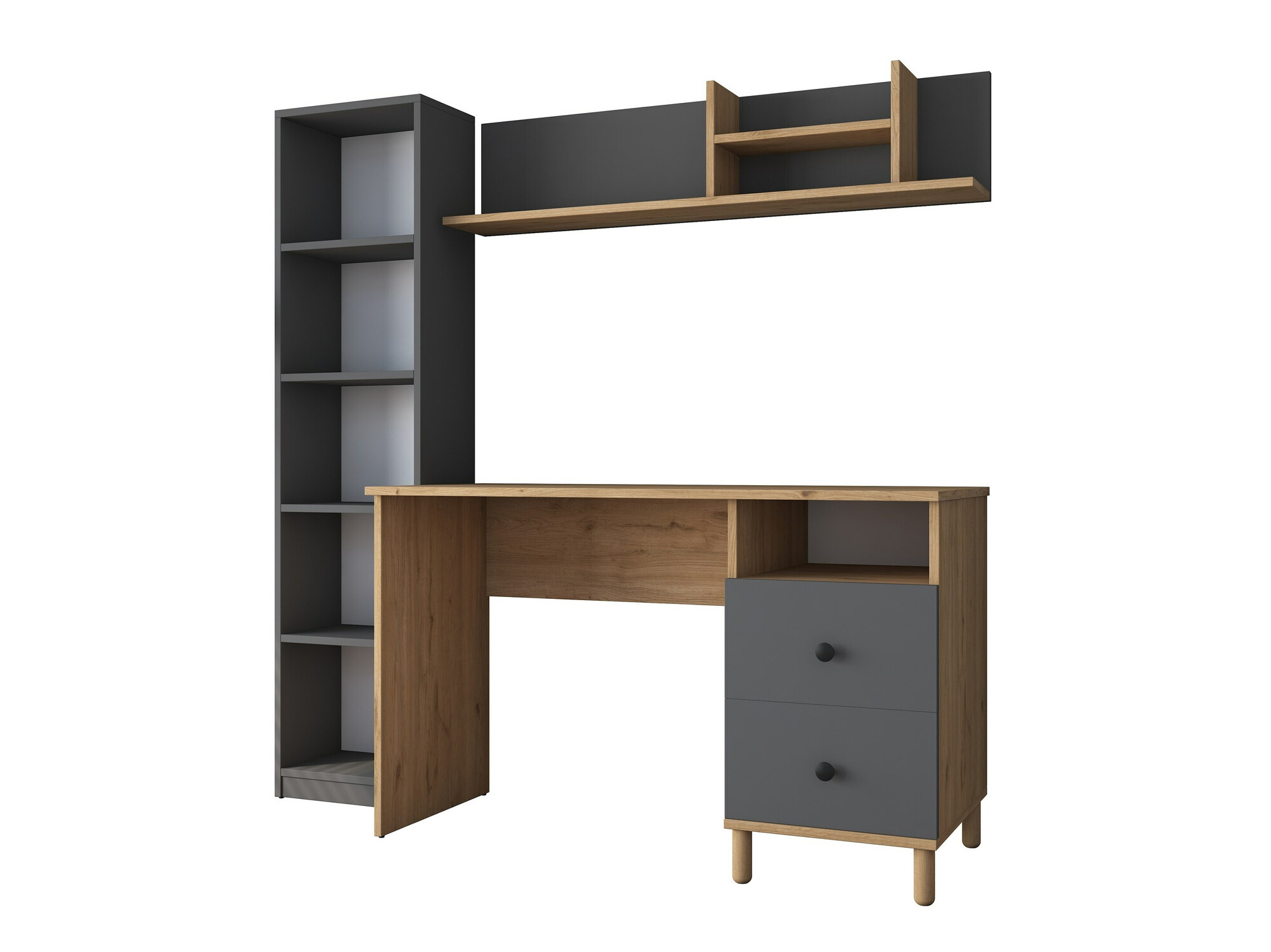 Set za kućni ured Catdelu 107 (Orah + Antracit)
