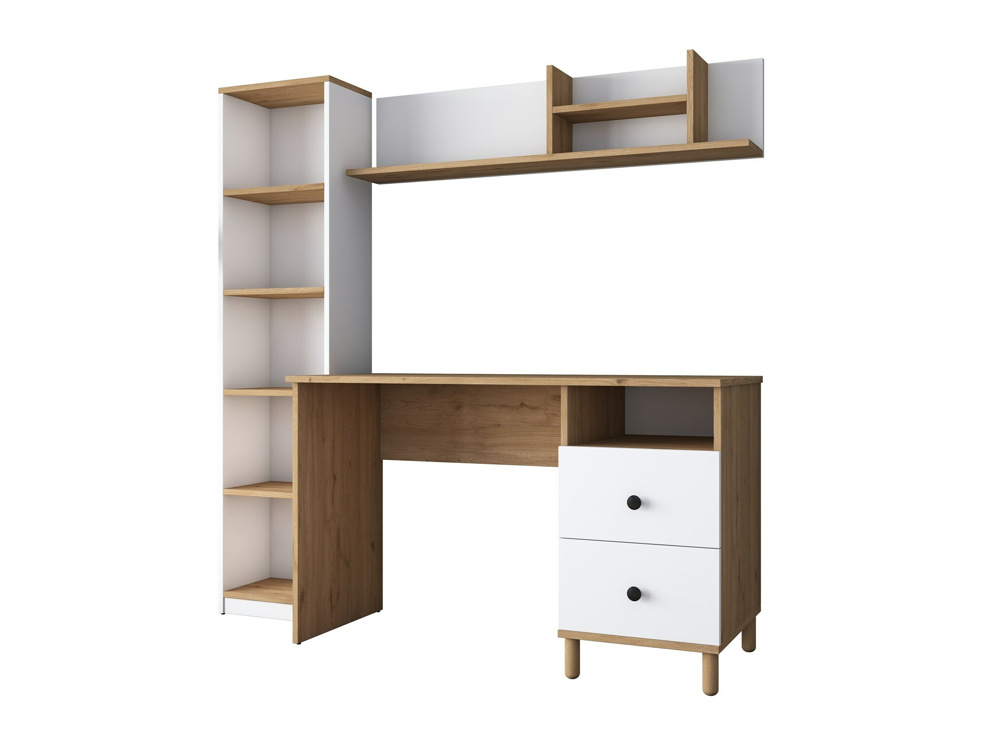 Set za kućni ured Catdelu 107 (Orah + Bijela)