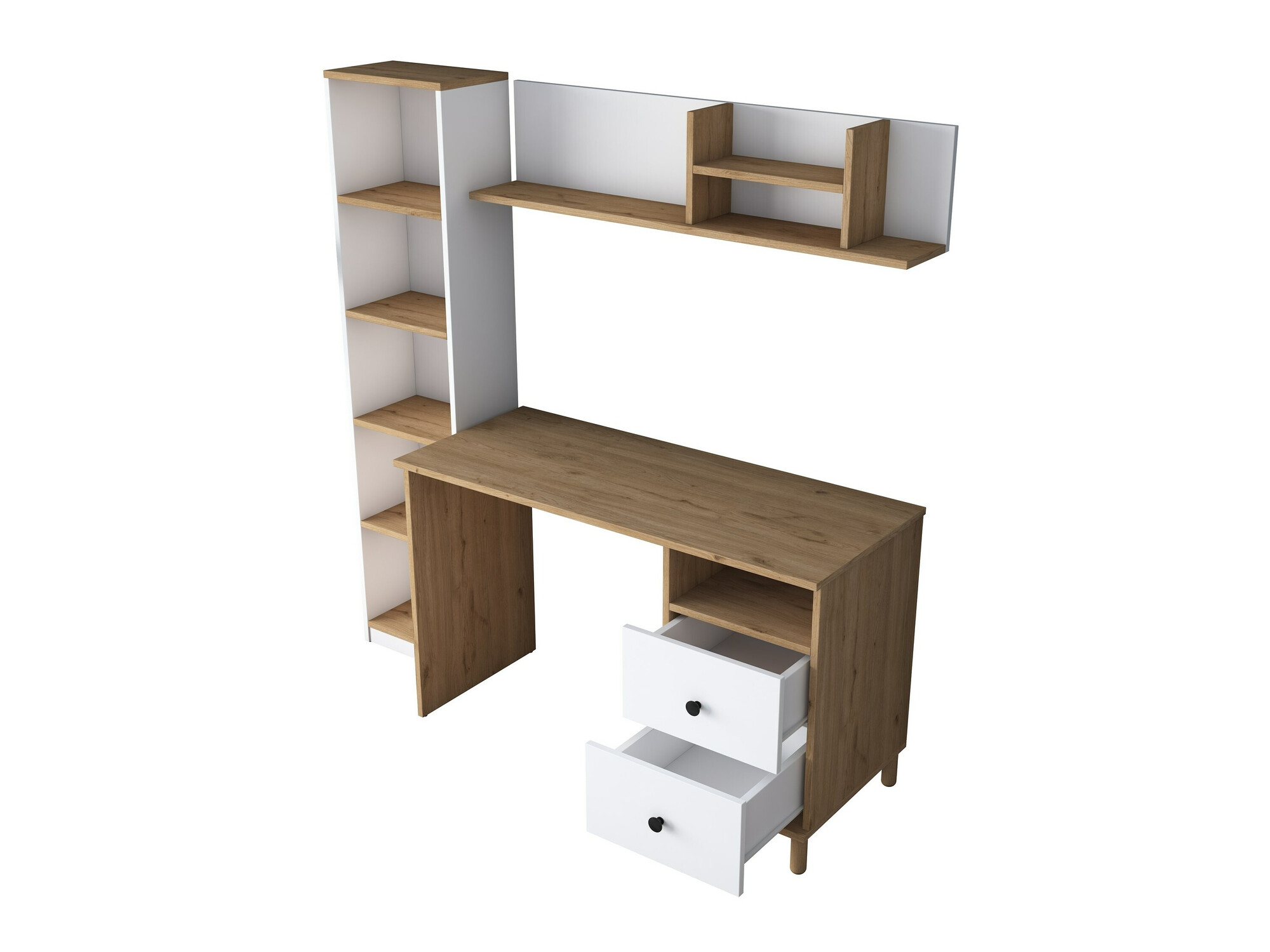 Set za kućni ured Catdelu 107 (Orah + Bijela)