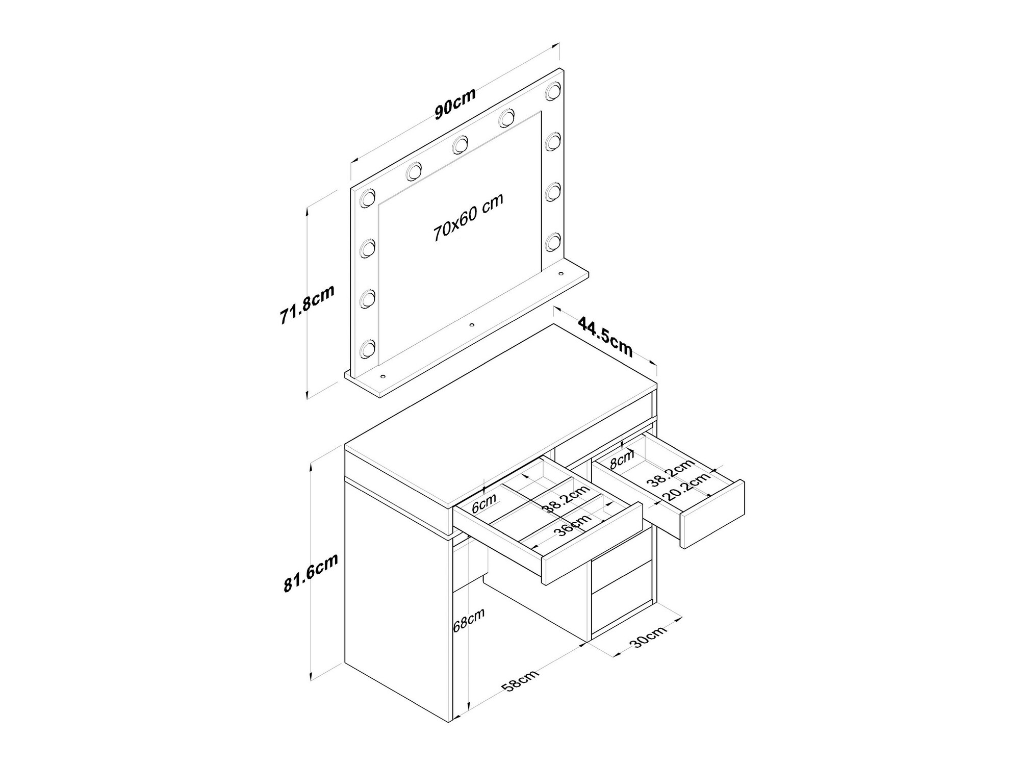 Toaletni stolić Kailua 2116