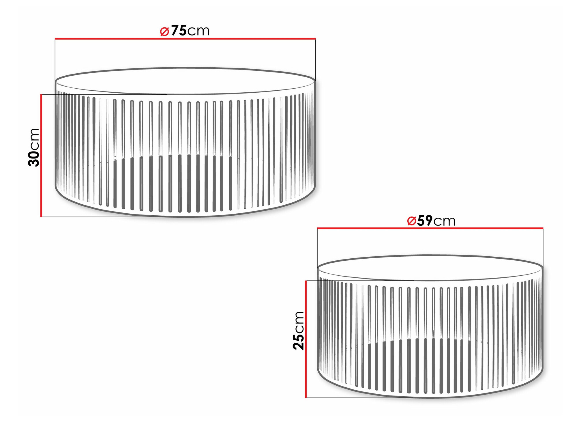 Set stolića za kavu Prunis (Bijela)