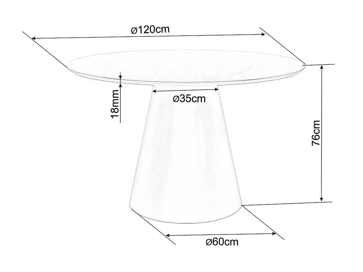 Stol Detroit 137 (Sivi mramor + Crna)