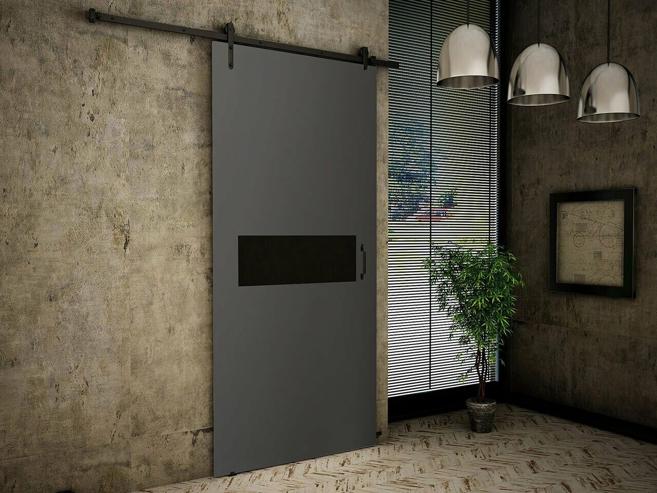 Klizna vrata Dover 156 (Antracit + Crna)