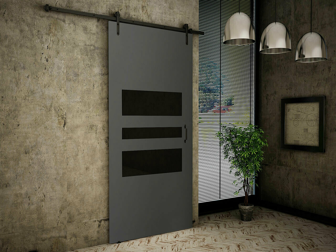 Klizna vrata Dover 162 (Antracit + Crna)