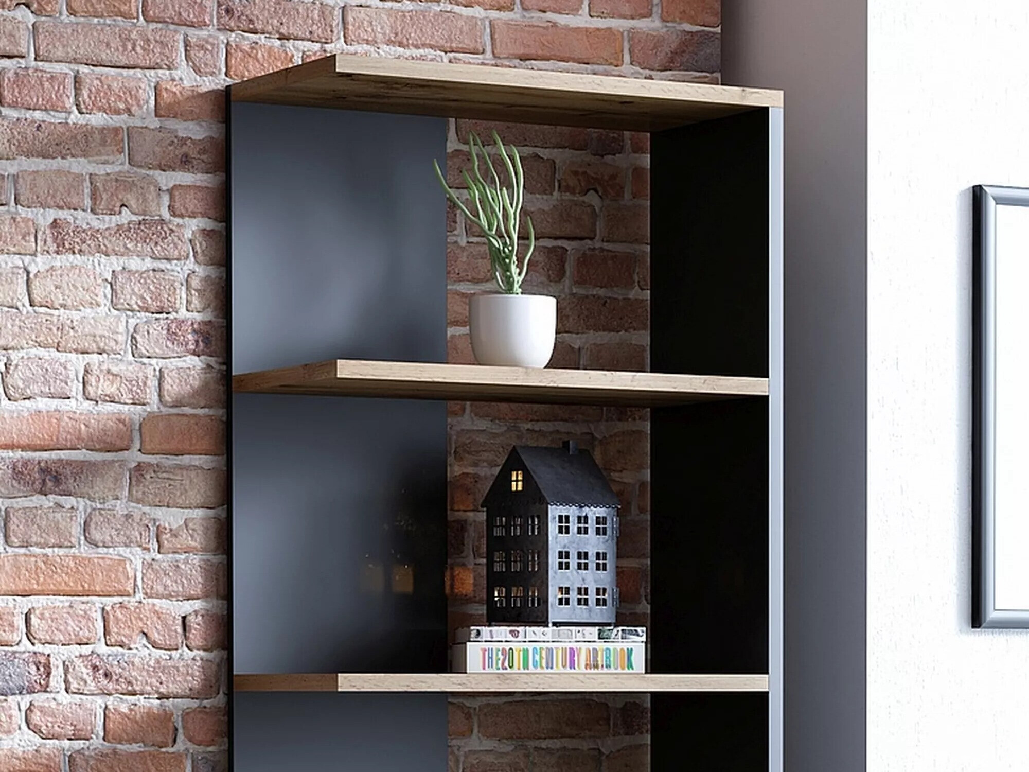 Polica Detroit 151 (Crna + Hrast Wotan)