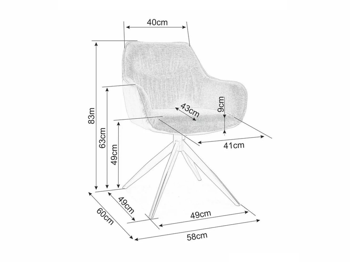 Stolica Detroit 143 (Kaki)