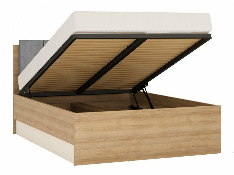 Krevet Feldeli 117 (Riviera hrast + Bijela)