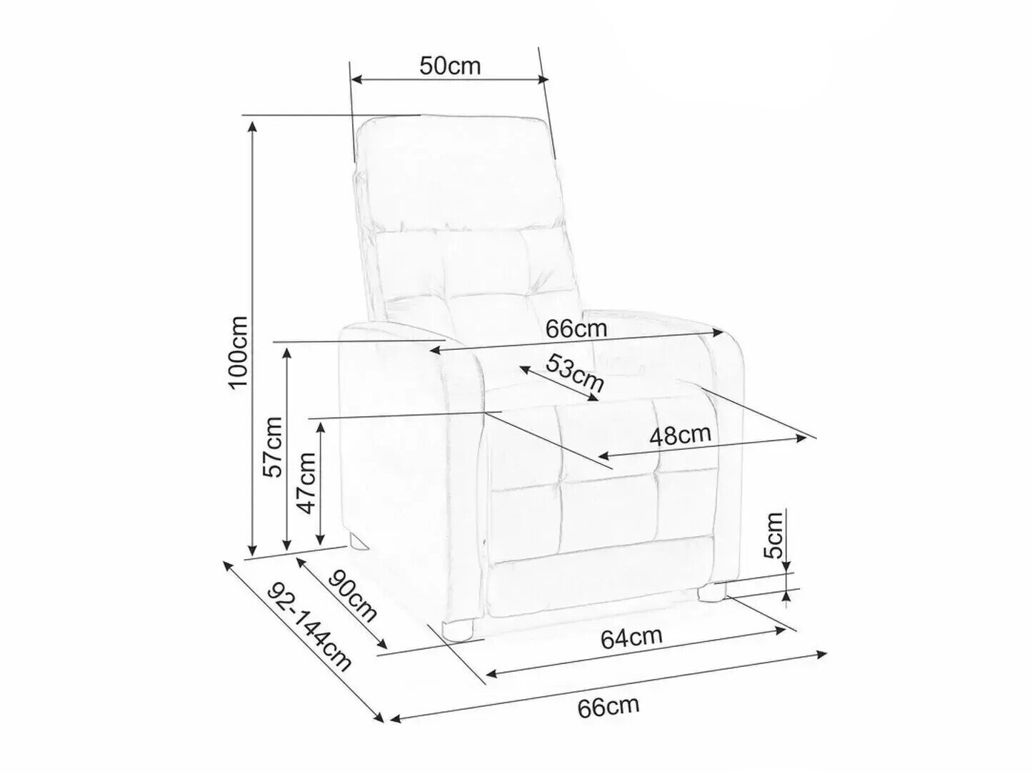 Podesiva fotelja Detroit 197 (Svijetlo smeđa)