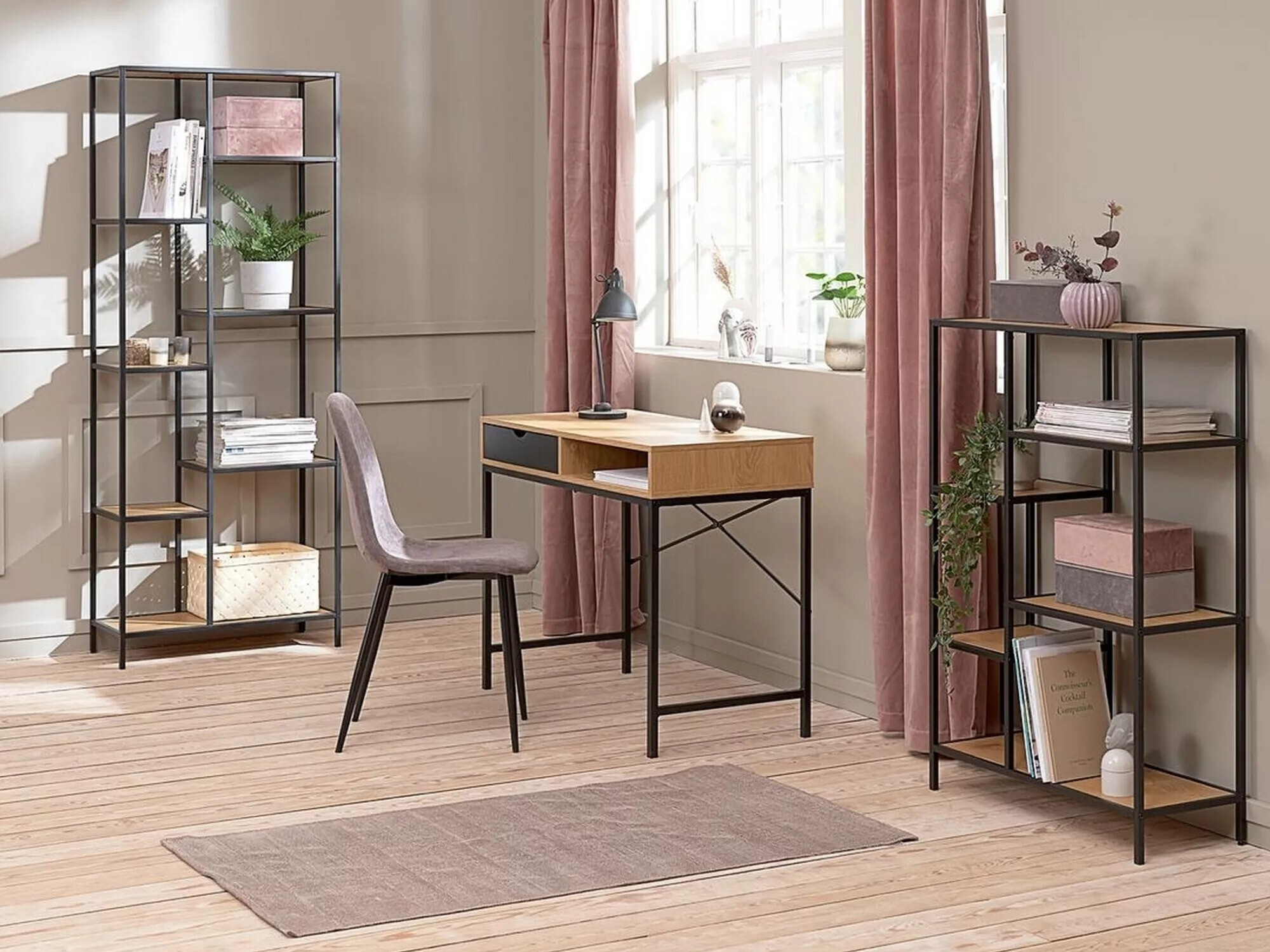 Polica Detroit 166 (Crna + Hrast)