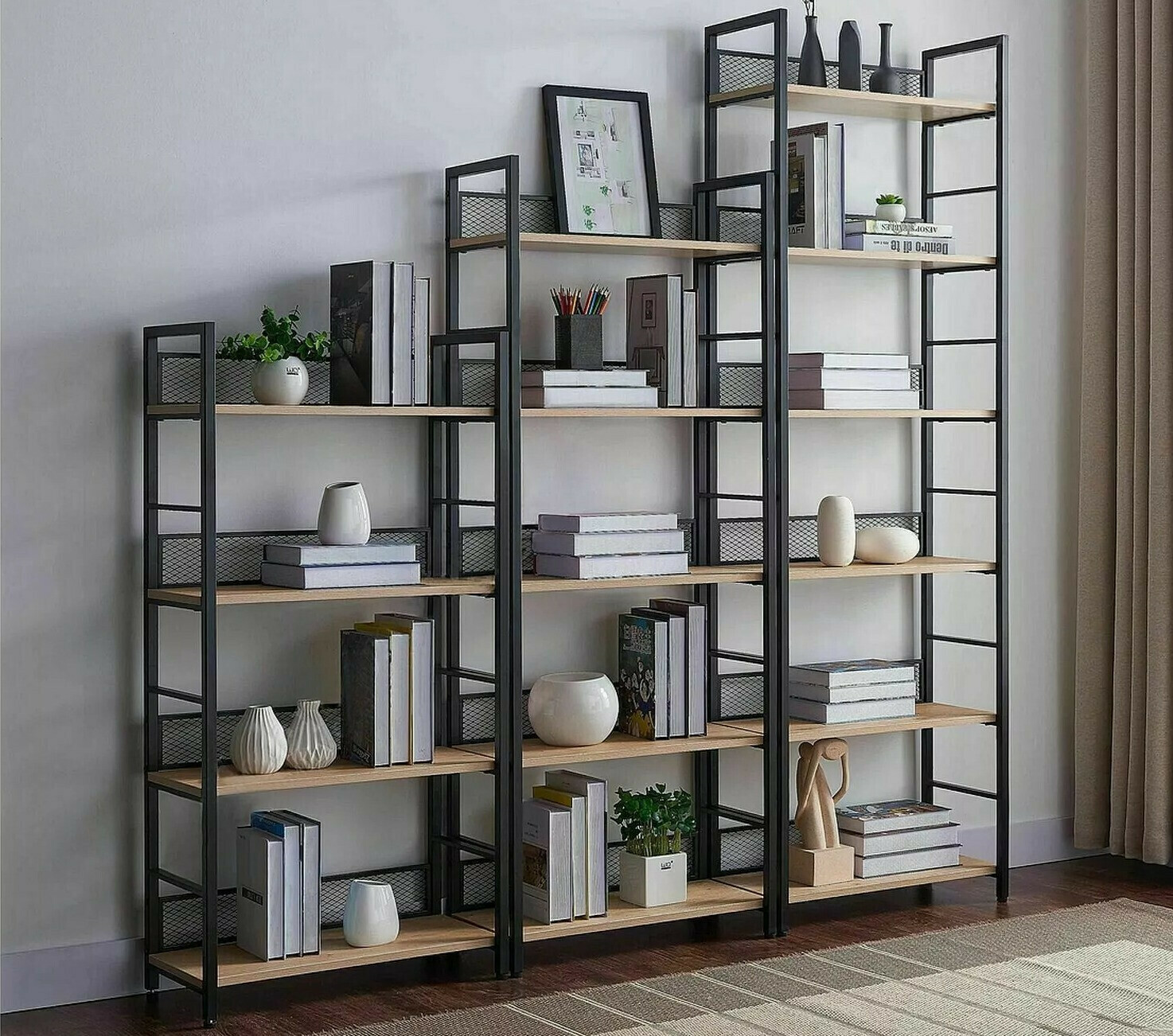 Polica Detroit 186 (Crna + Hrast)