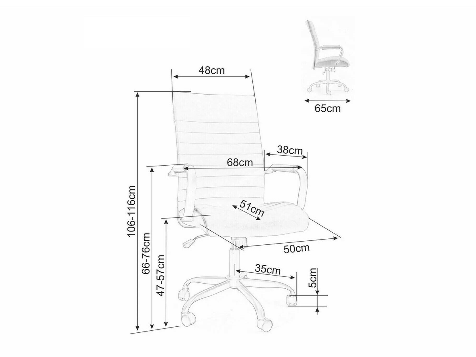 Uredska stolica Detroit 254 (Crna)