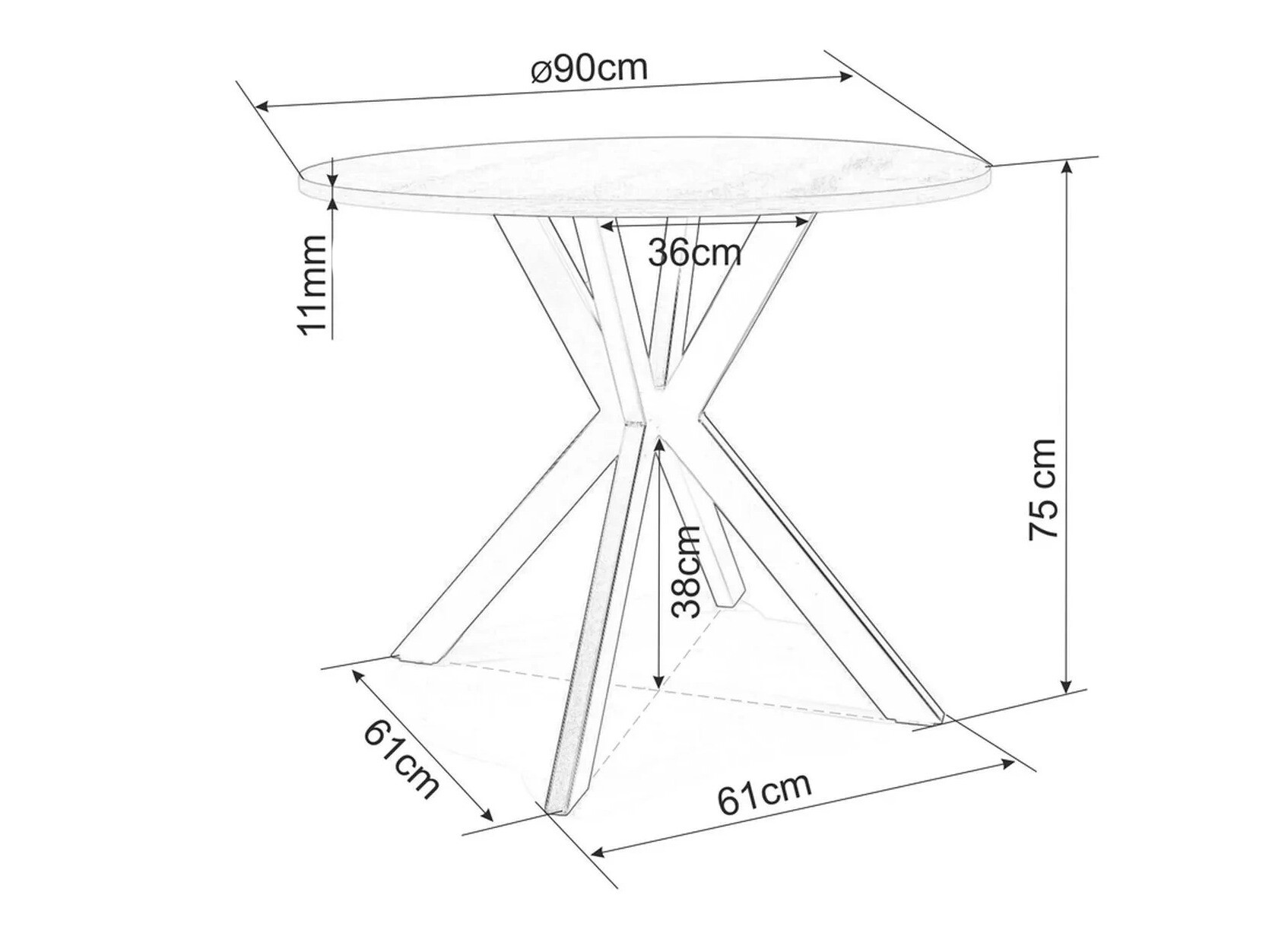 Stol Detroit 271 (Bijeli mramor)
