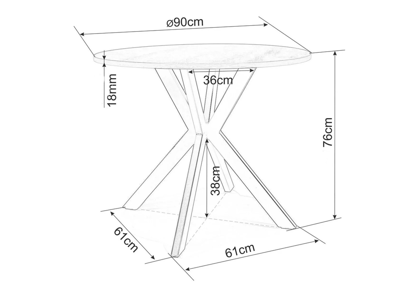 Stol Detroit 280 (Hrast)