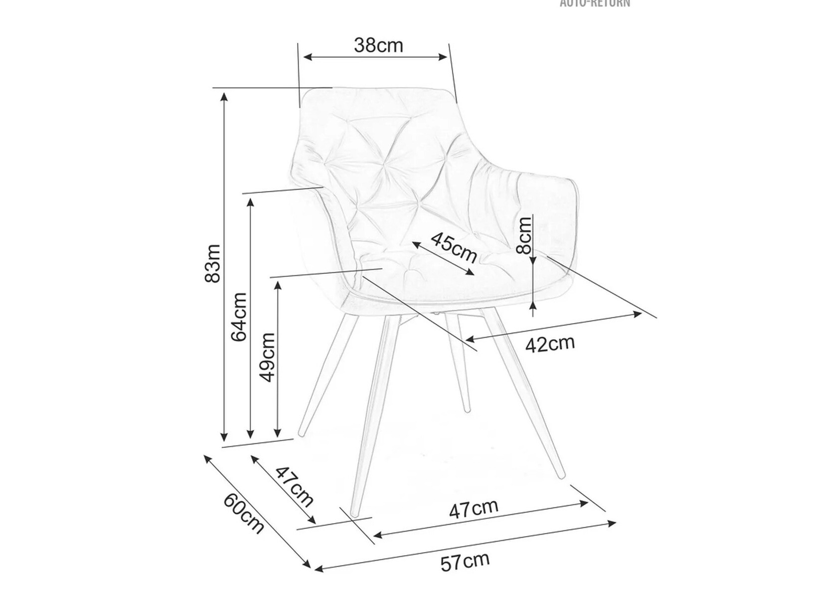 Stolica Detroit 286 (Crna)