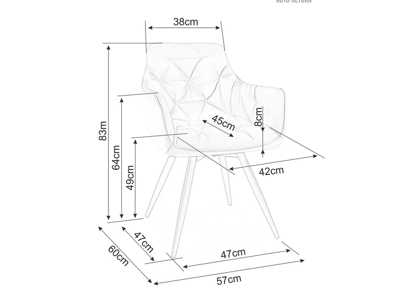 Stolica Detroit 286 (Svijetlo smeđa)